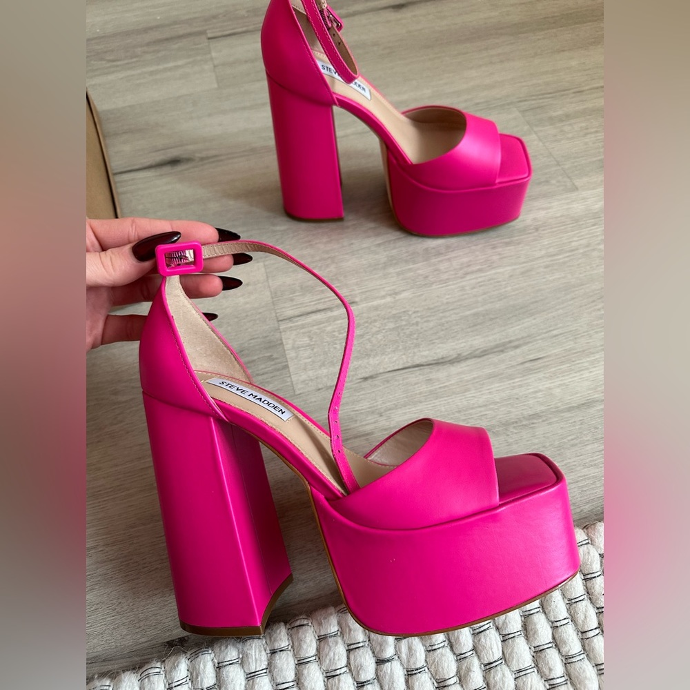Brand new in box , Steve Madden pink platforms! Size 7. $50